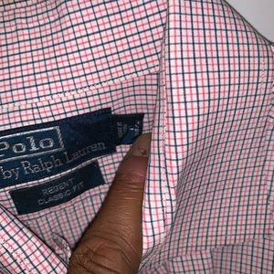 Red Plaid Button-Down Shirt